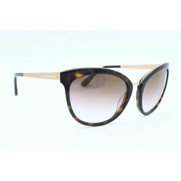 New Tom Ford Emma TF 461 52G Cat Eye Havana Sunglasses Brown Gradient Lenses (B) main image 4